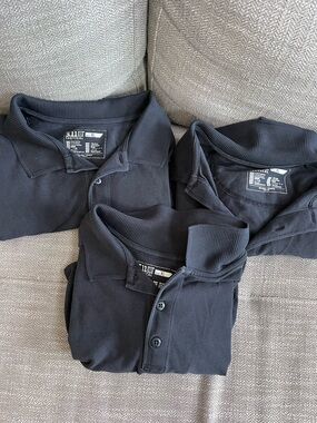 5.11 Tactical Black Polo Shirt (XL) - Pack of 3 Navy